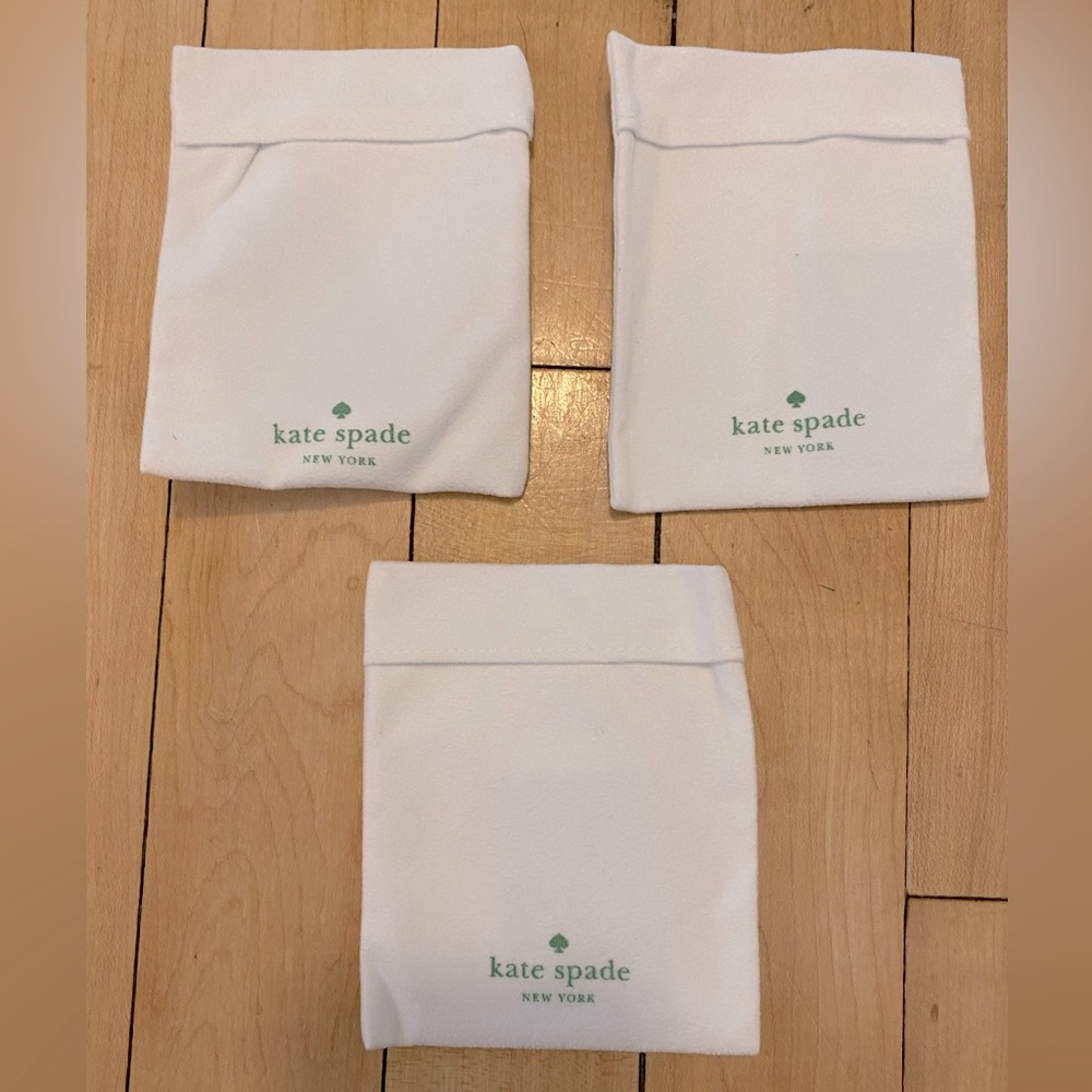 Kate Spade Dust Bag 3.5x4.25 Set of 3 Blue/Green Logo
